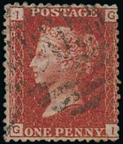 1864-79 1d Red, plate 225, fine used. S.G. £700. Photo on Page 6.