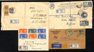 Raffles Institution. 1935-38 Registered covers all bearing "Raffles" registration labels, a 1935 15c