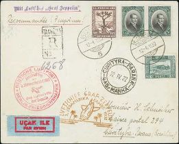 Turkey. 1932 (Apr 12) Registered Printed Matter cover from Istanbul to Curityba, Parana, with 3rd