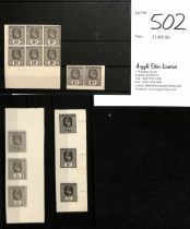 1903 Proofs of the 2c, 5c and 6c stationery stamps on two single pieces of wove paper, in grey-black