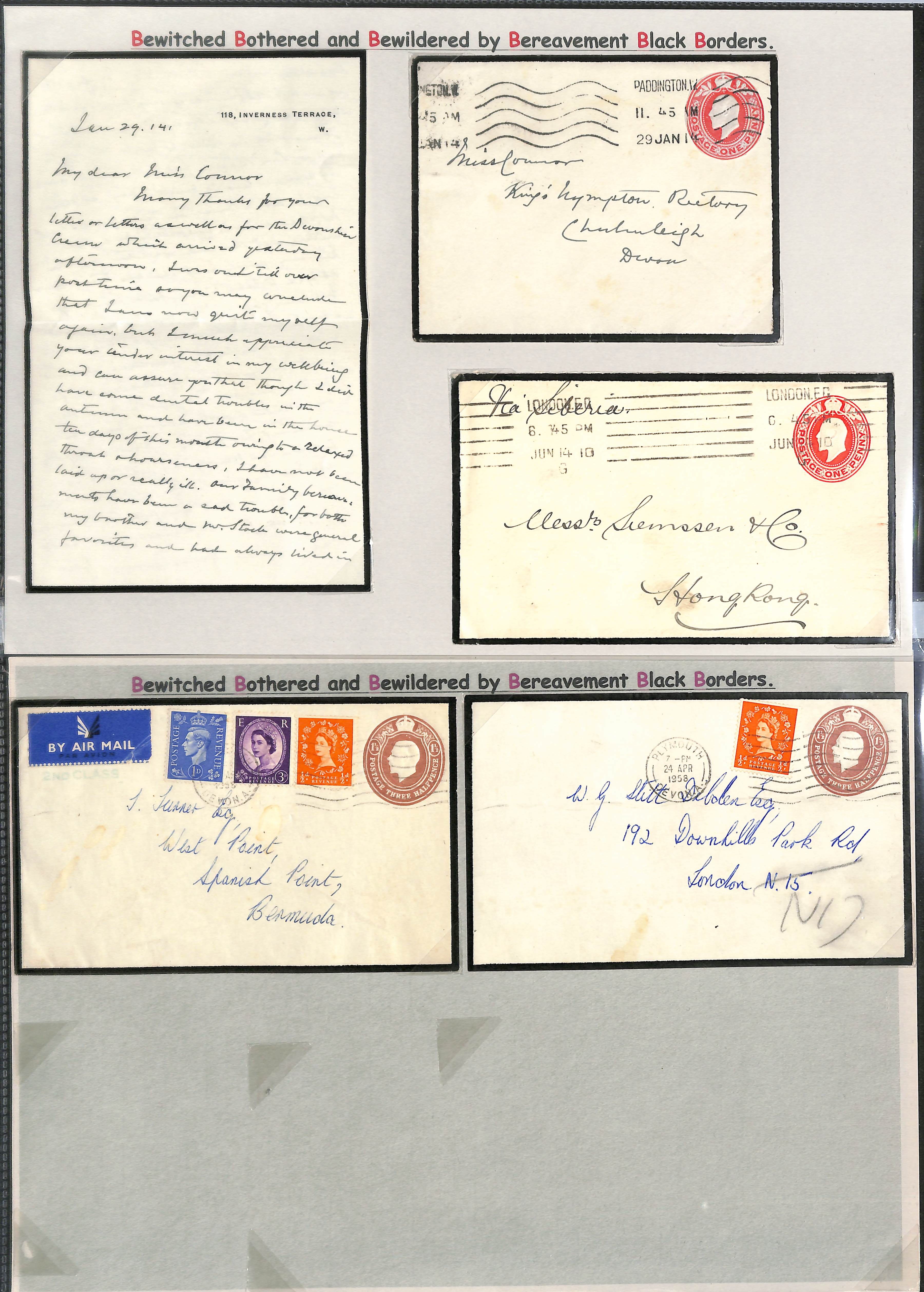 1841-1958 QV-KGVI Stationery envelopes (70) and postcards (3), the envelopes all with black - Image 10 of 14