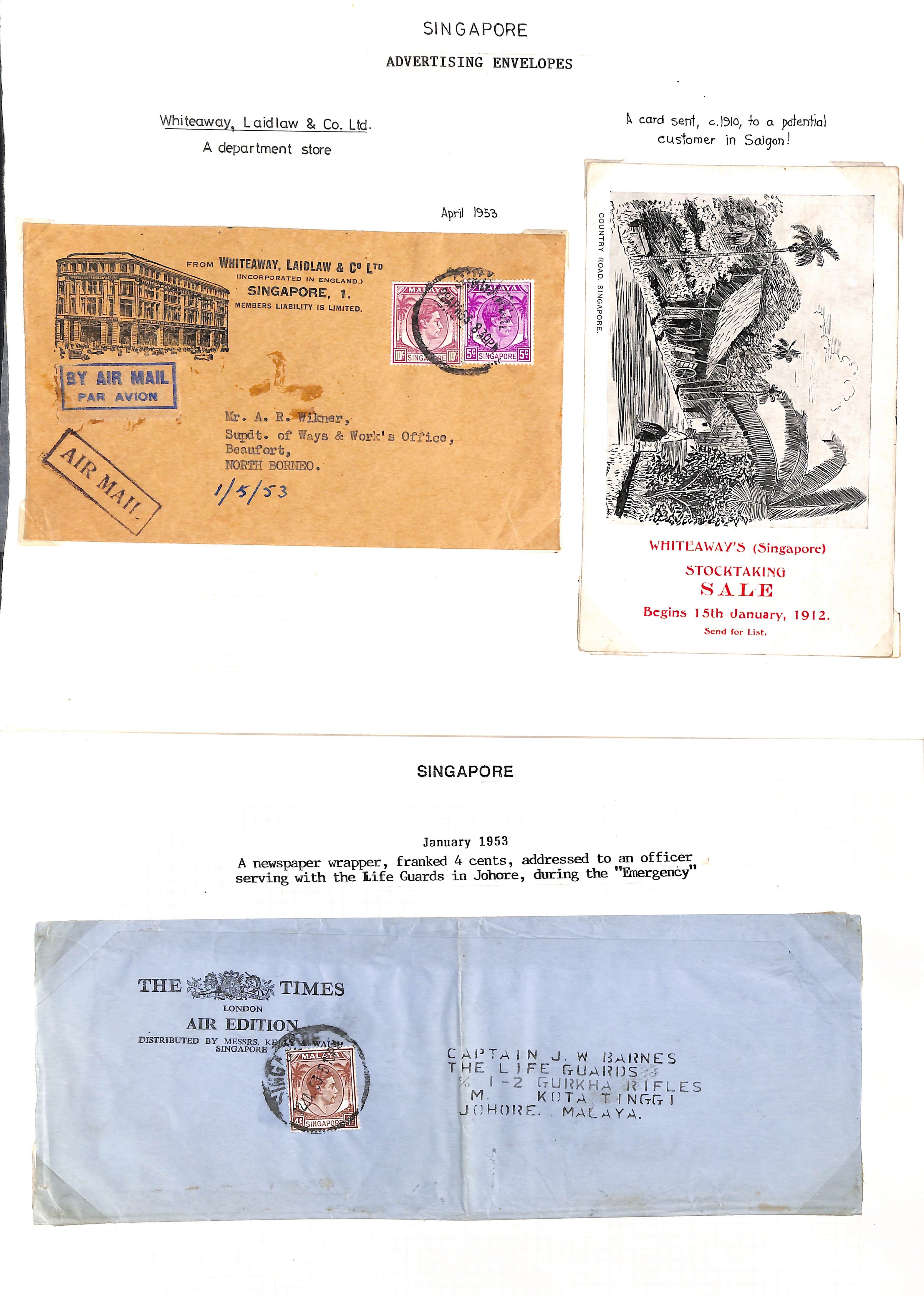 Advertising Covers. 1903-70 Printed envelopes from various Singapore companies and commercial - Image 14 of 14