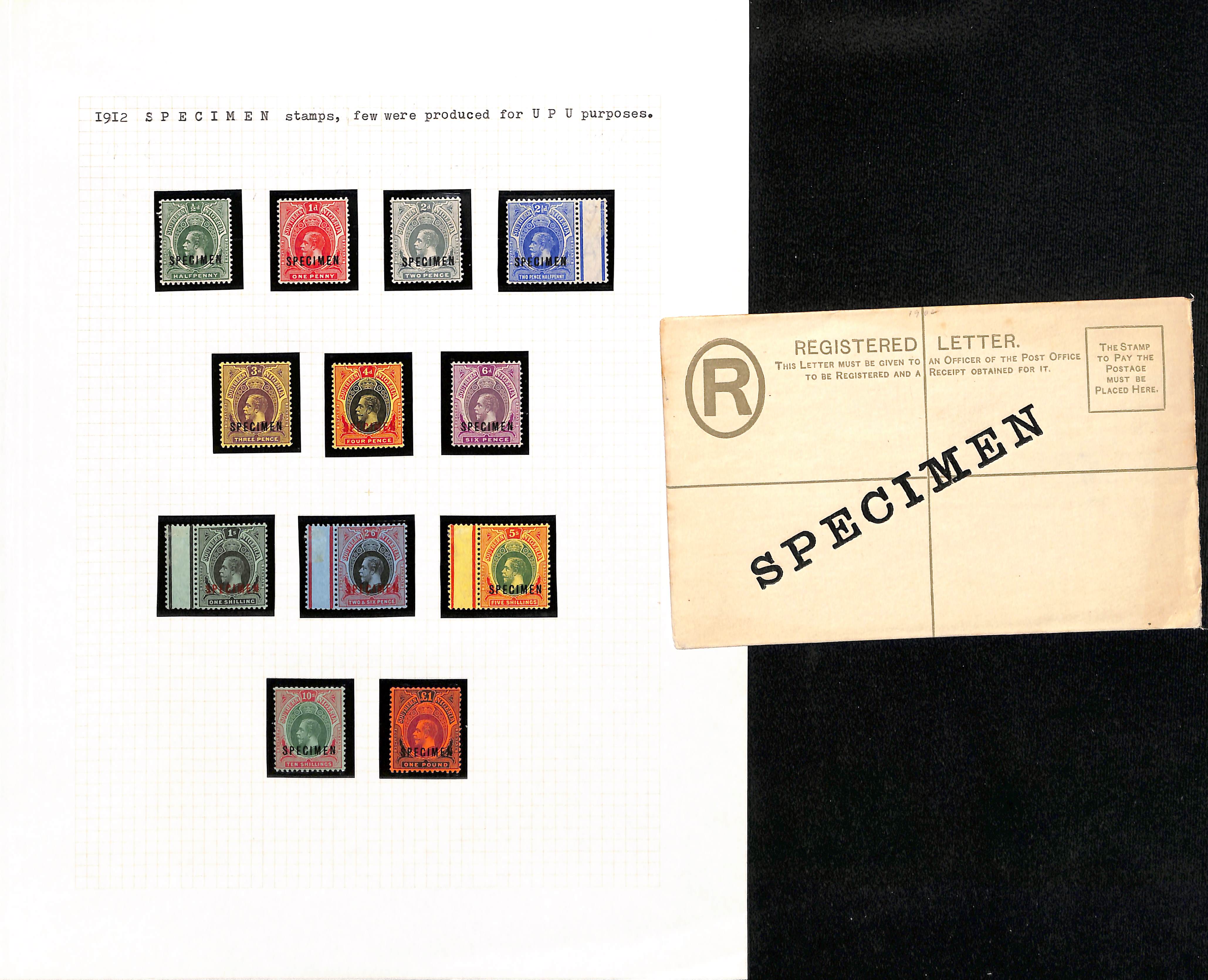 1901-1912 Specimen stamps, all sets complete, also 1907 3d and postal stationery (3), the 1912 2d, - Image 3 of 3