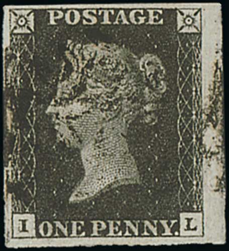 1840 1d Blacks, all plate 6, IL, QE (state 2) and SF all used with black Maltese Crosses, QE with