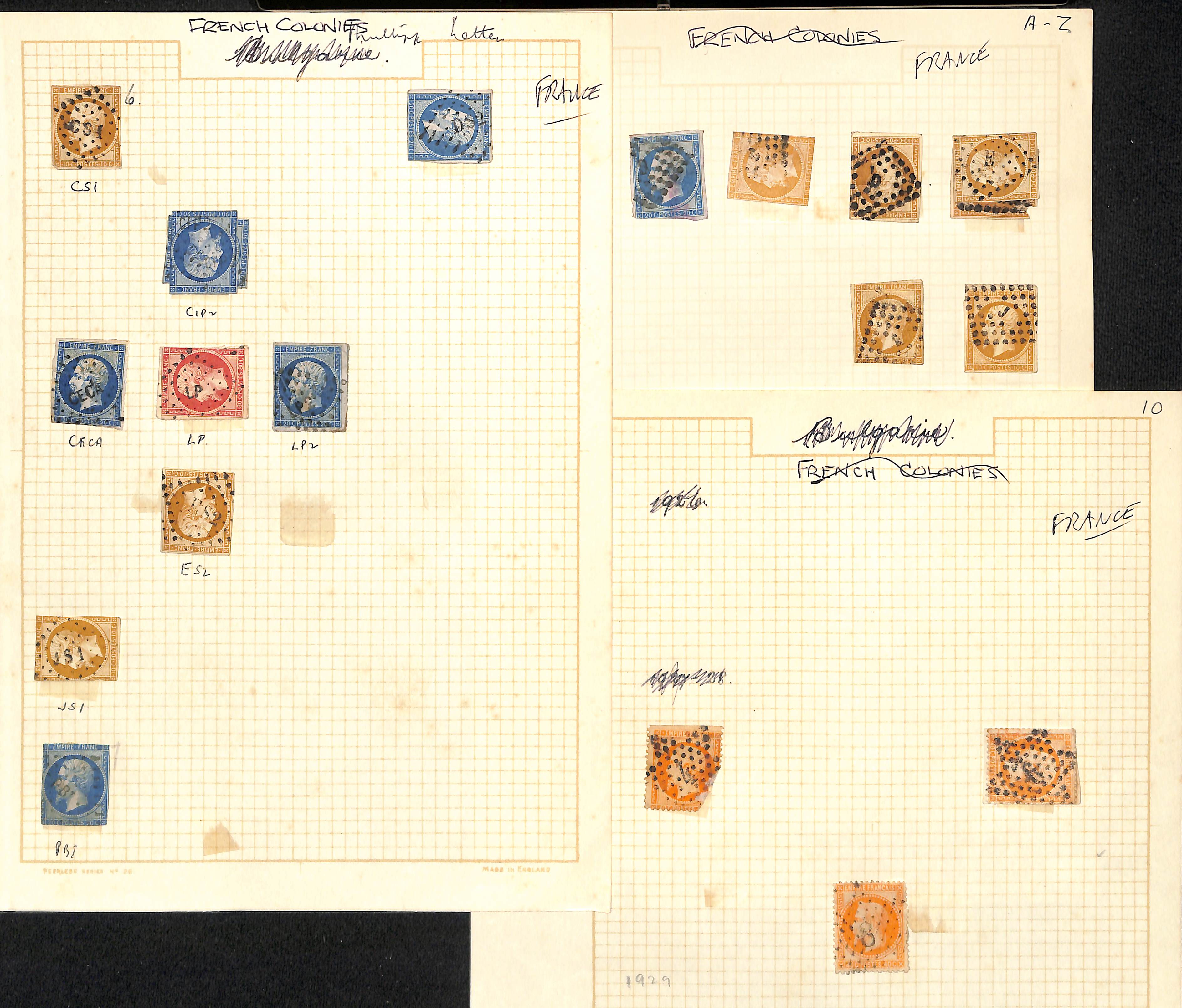 French Colonies. 1859-77 Used issues, collected for the cancellations, various lozenge and c.d.s - Image 7 of 7
