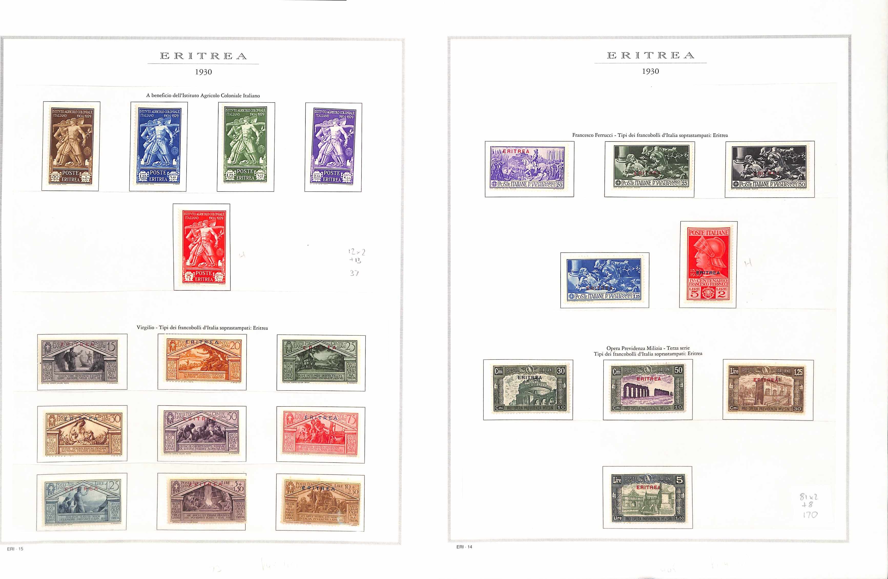 Italian Colonies. 1881-1935 Mint and used collection with issues for Eritrea including 1893 set - Image 7 of 19