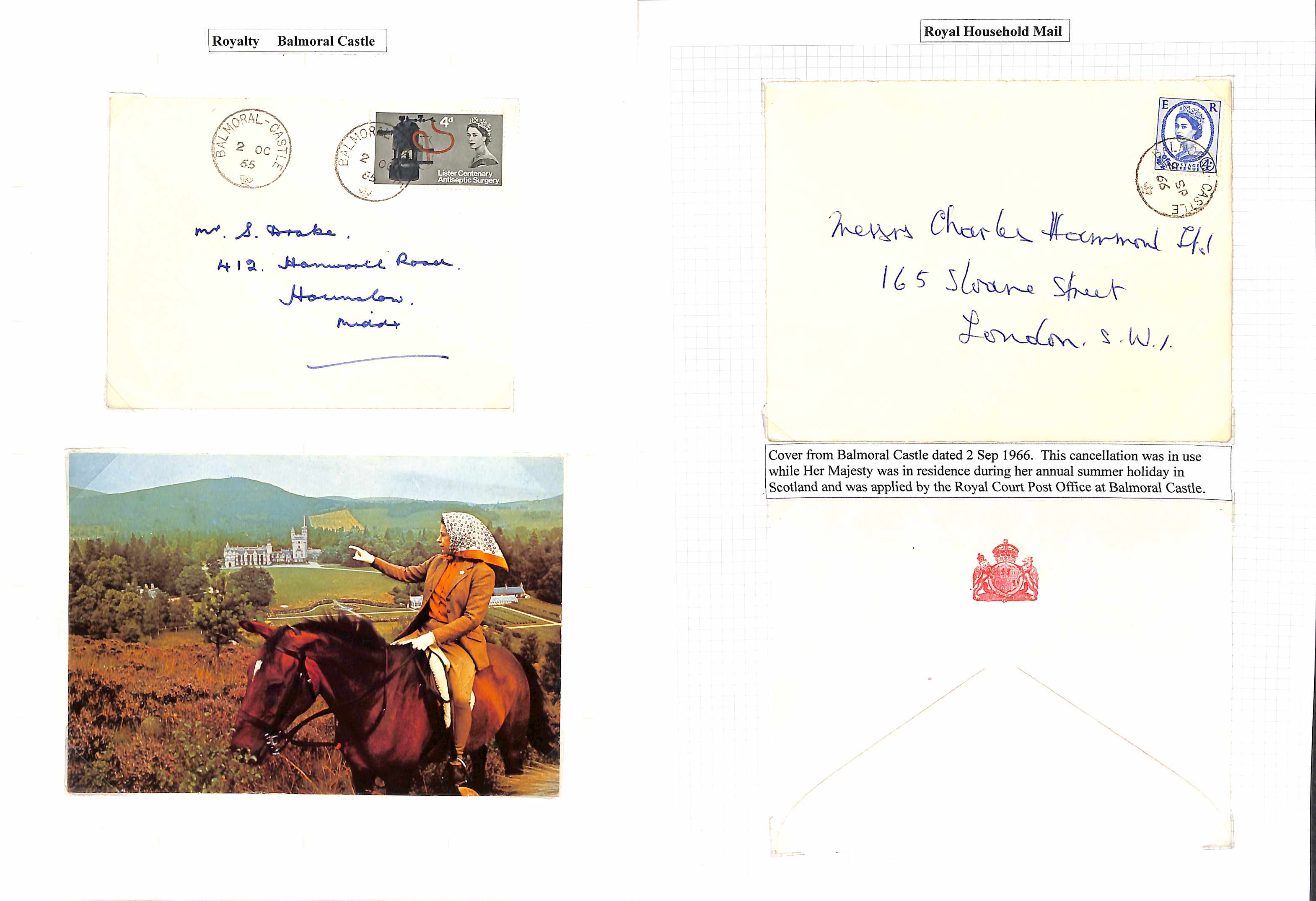 Balmoral Castle. 1894-2002 Covers and cards with circular datestamps of Balmoral Castle (52, some on - Image 3 of 15