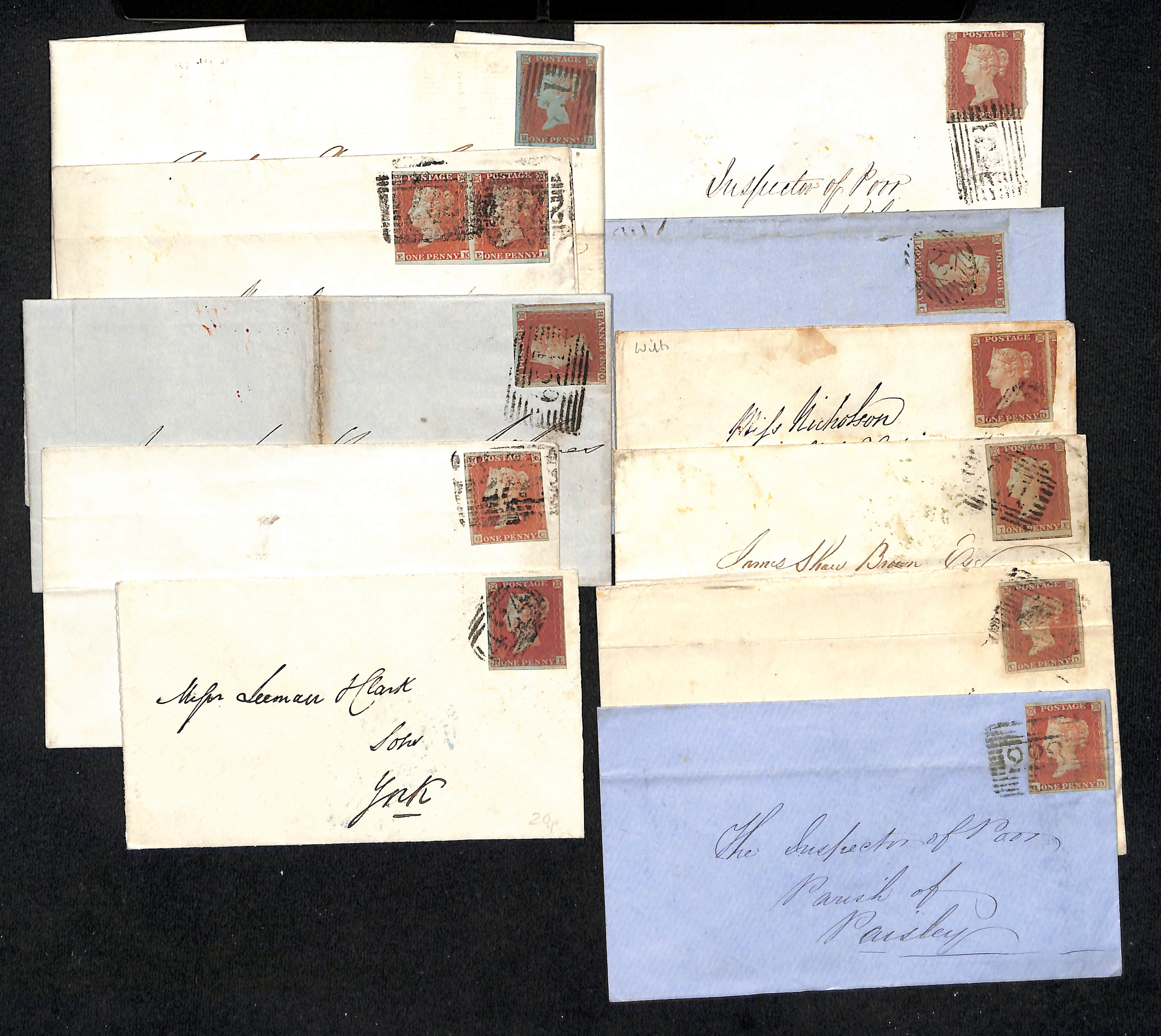 1841-54 Covers, entires and entire letters, also a few fronts and pieces, all bearing imperf 1d - Bild 8 aus 8