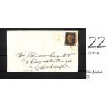 1840 (Dec 4) Entire (side flaps removed) from Annan to Edinburgh franked 1d black, PI plate 4 with