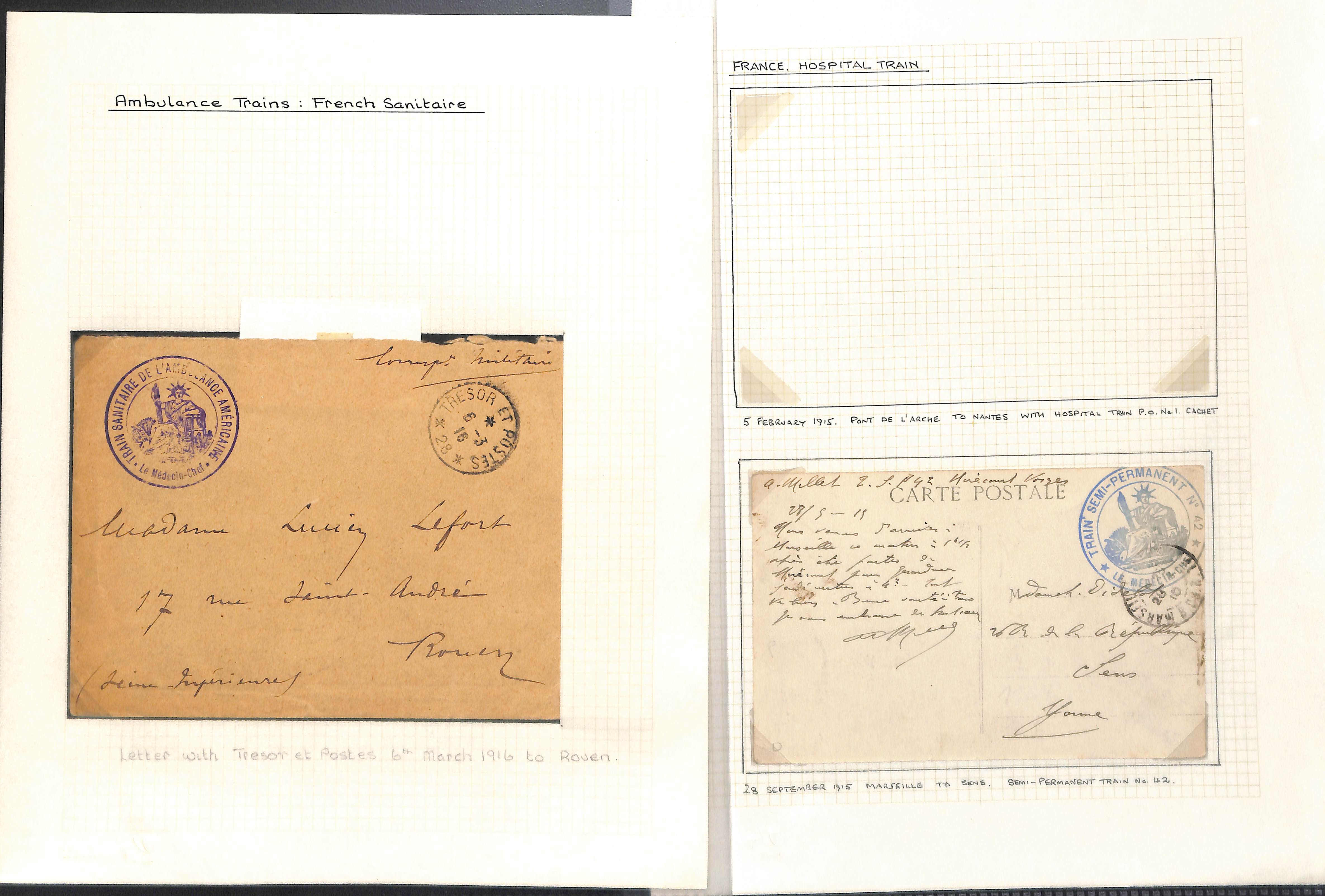 France - Ambulance Trains. 1914-18 Covers and cards from French Ambulance Trains (17, all with - Image 7 of 11