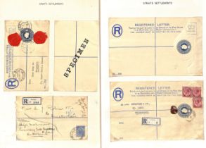 1922-25 KGV 12c Registration envelopes, size G Specimen and used (2, one endorsed "Found in drop