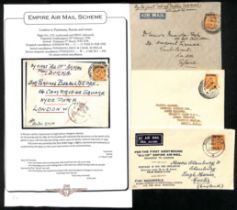 1938 Empire Air Mail Scheme, eastbound first flight covers from G.B (3, two posted back on first
