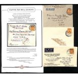 1938 Empire Air Mail Scheme, eastbound first flight covers from G.B (3, two posted back on first