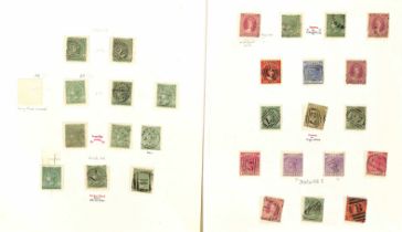 1859-90 QV Issues, mint and used selection on pages with G.B 1d red cancelled "A05" (faults), 1859