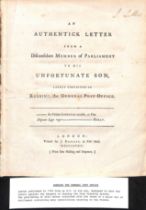 1784 23 Page pamphlet "An Authentick Letter from a Disconsolate Member of Parliament to his