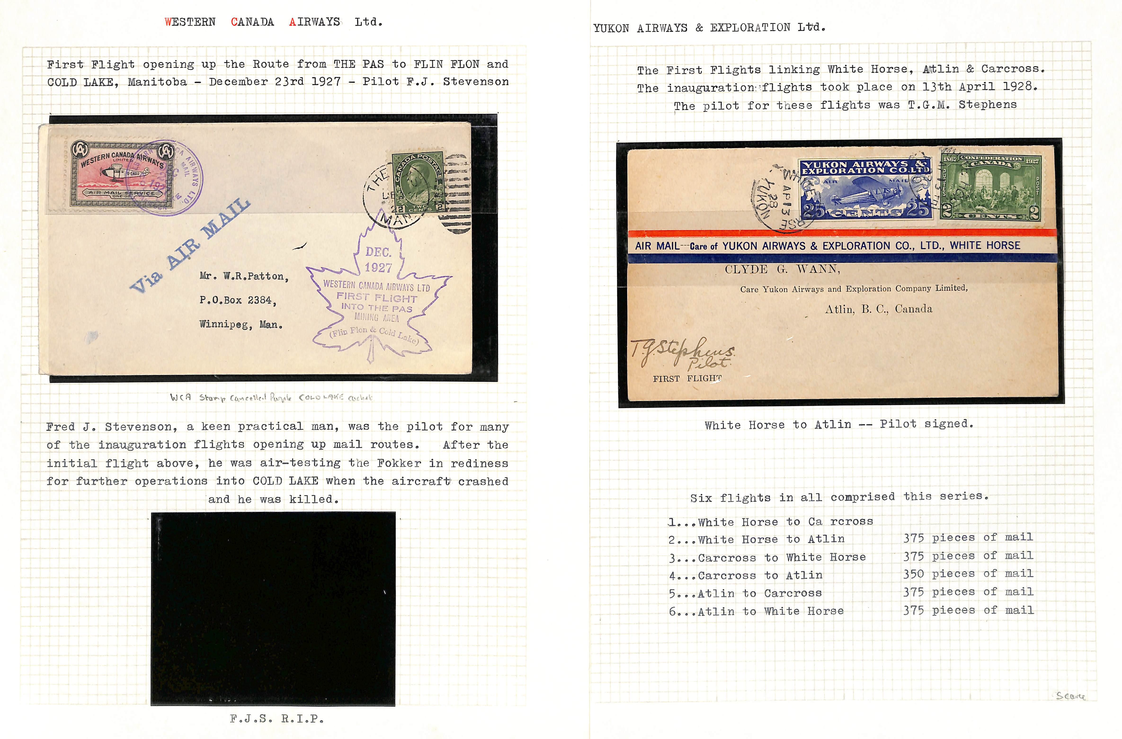 Air Mails. 1924-28 Covers bearing semi-official airways stamps, including 1924 "First Saskatchewan
