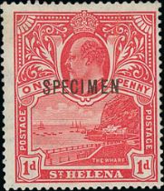 1911 Unissued 1d red overprinted "SPECIMEN", fine mint. S.G. 71s, £425. Photo on Page 220.