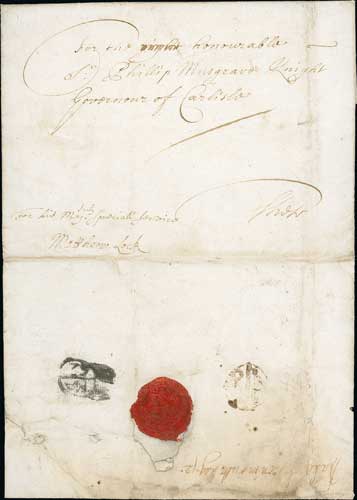 1674 (May 12) Entire letter from Whitehall, signed by the Duke of Monmouth, addressed "For the