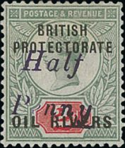 1893 (Dec) ½d on 2d, Type 7 surcharge in violet, one short perf, otherwise fine mint. S.G. 20, £500.