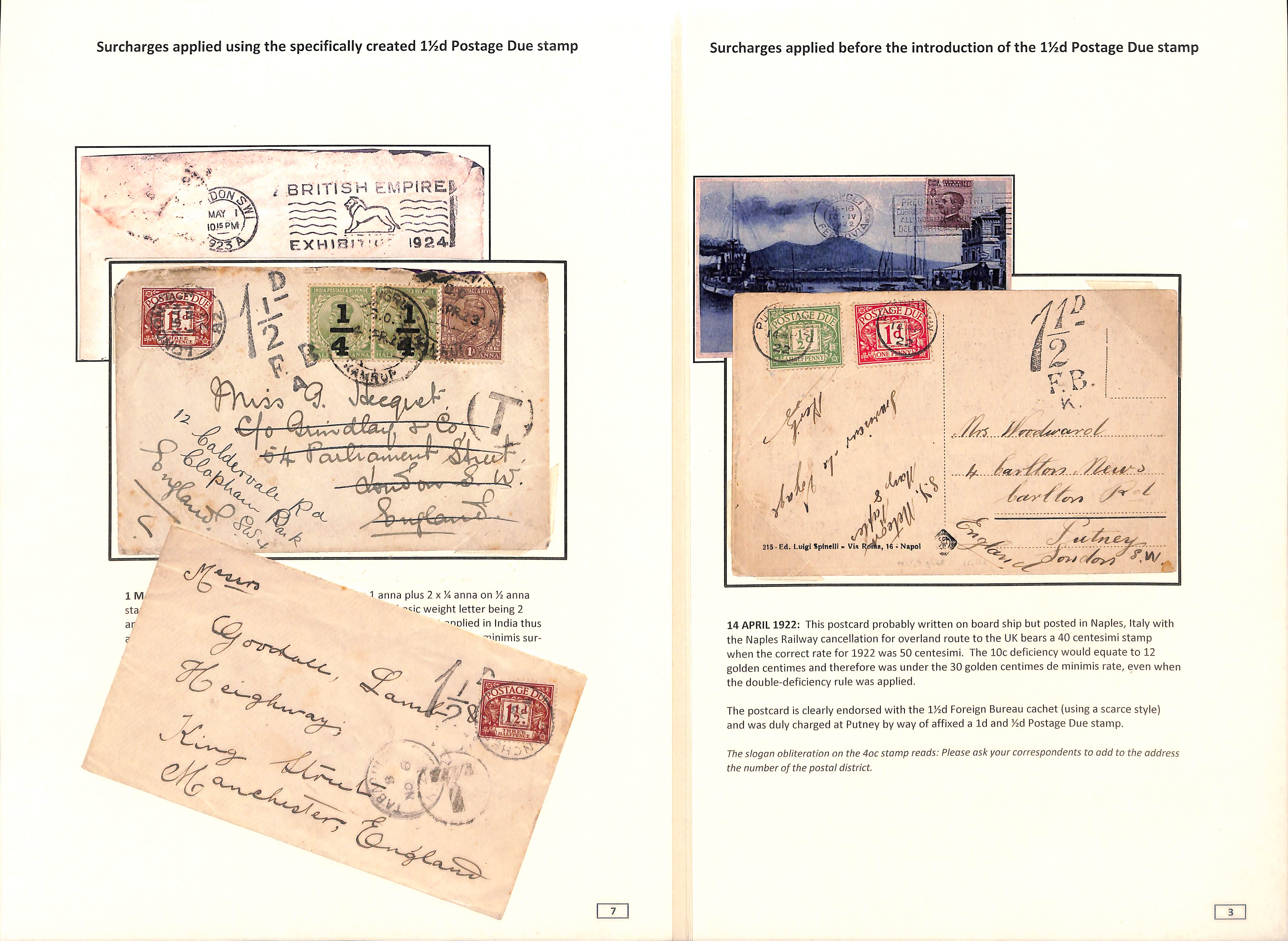 1½d Charges & Due Stamps. 1921-36 Covers and cards with 1½d charges or showing the use of the 1½d - Image 8 of 10