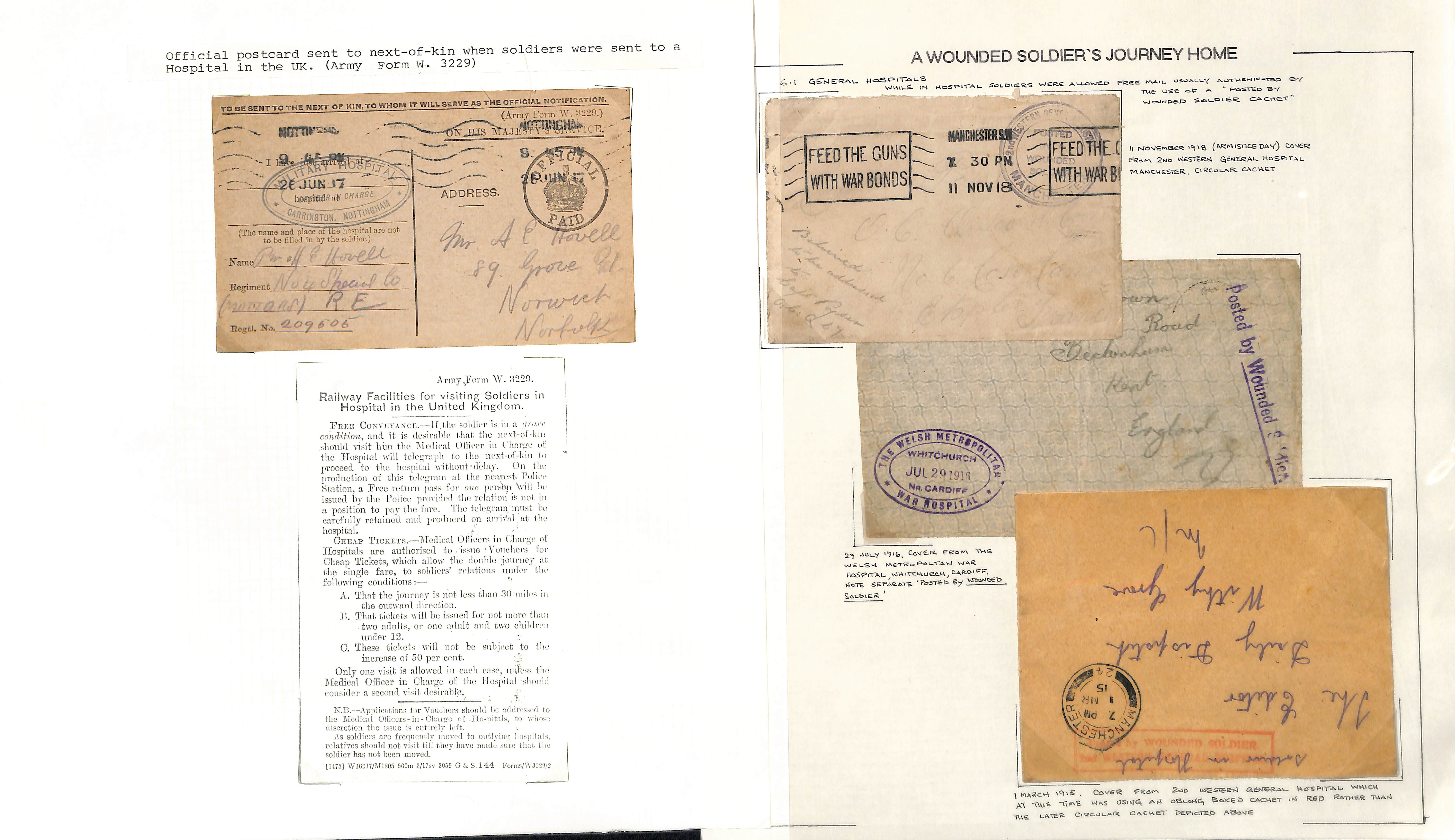G.B. 1915-18 Covers and cards from soldiers in hospitals in G.B (8, six with cachets, also three - Image 4 of 11
