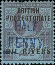 1893 (Dec) ½d on 2½d, Type 4 surcharge in blue, tiny tone to one perf, otherwise fine mint. S.G. 14,