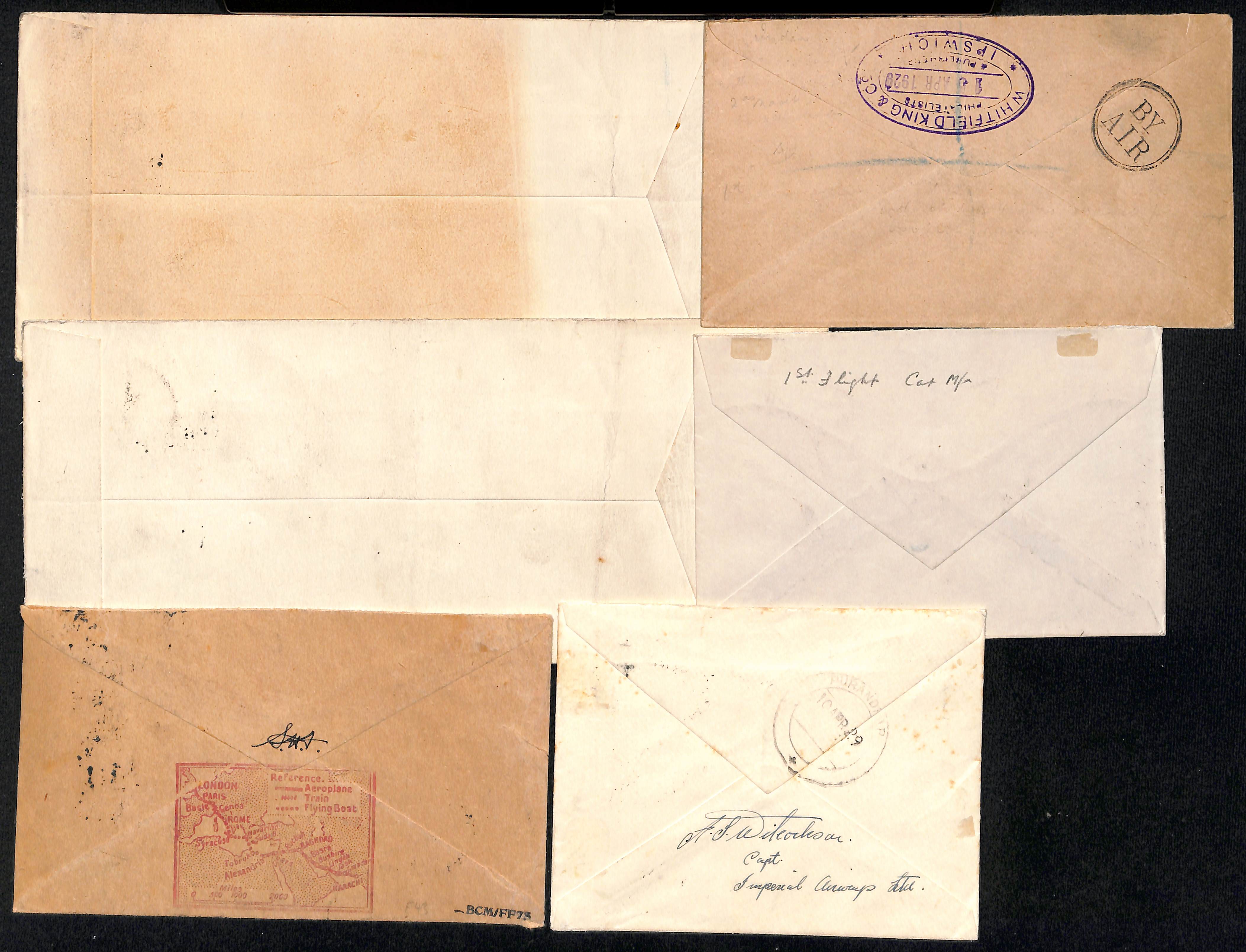 1929 (Mar 30/Apr 7) Cover from England to Bombay, carried on the Imperial Airways first flight to - Image 2 of 2