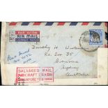 Singapore - From Singapore / Australia. 1954 (Mar. 7) Cover franked Singapore 50c to Australia (Mar.