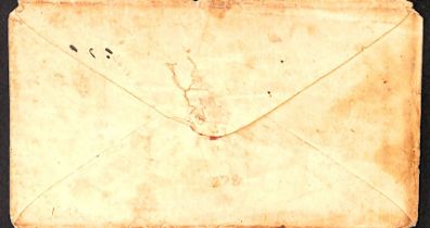 c.1851 Cover posted from Boston to San Francisco with red "BOSTON / 6cts" c.d.s, redirected to