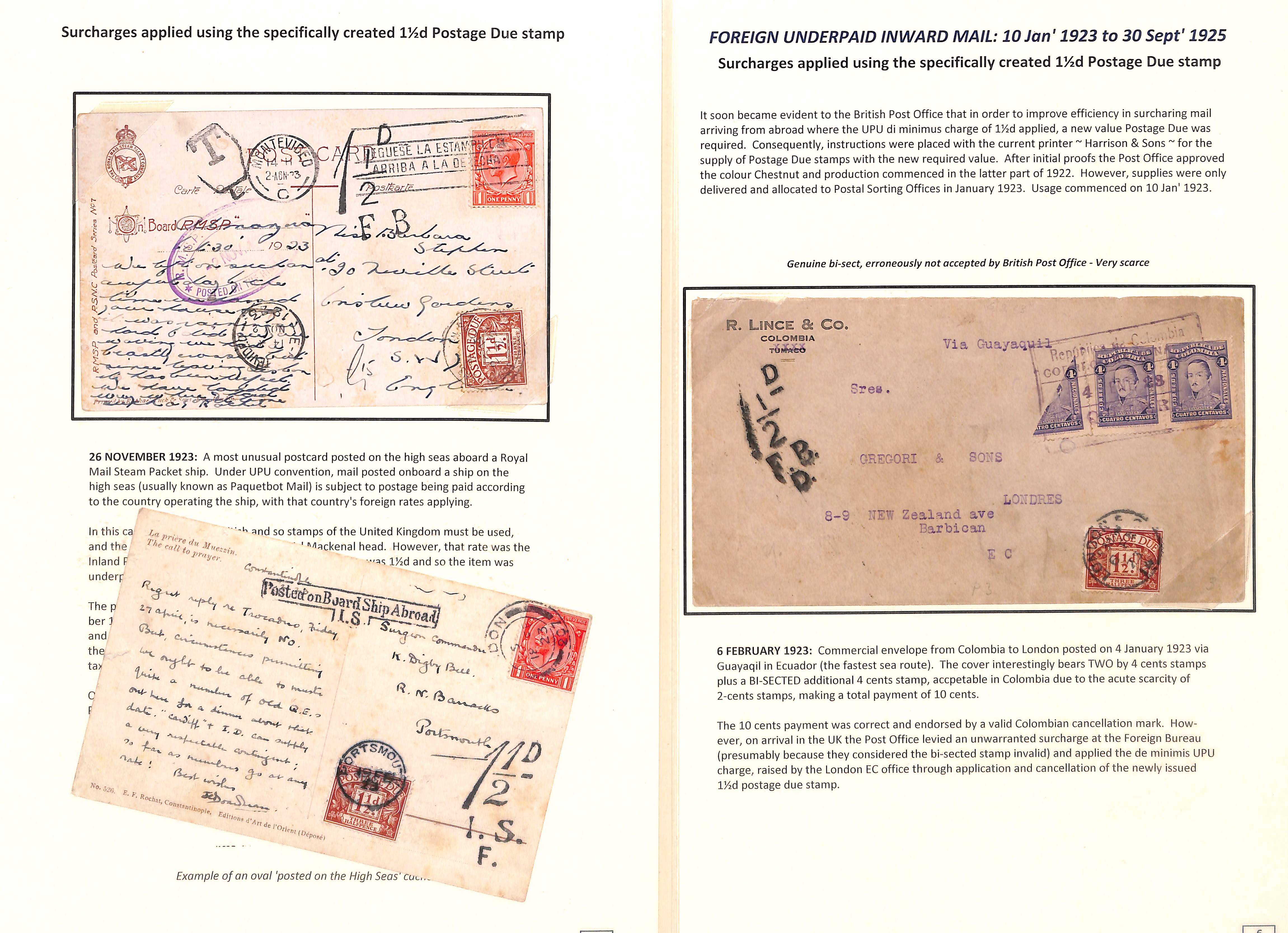 1½d Charges & Due Stamps. 1921-36 Covers and cards with 1½d charges or showing the use of the 1½d - Image 7 of 10
