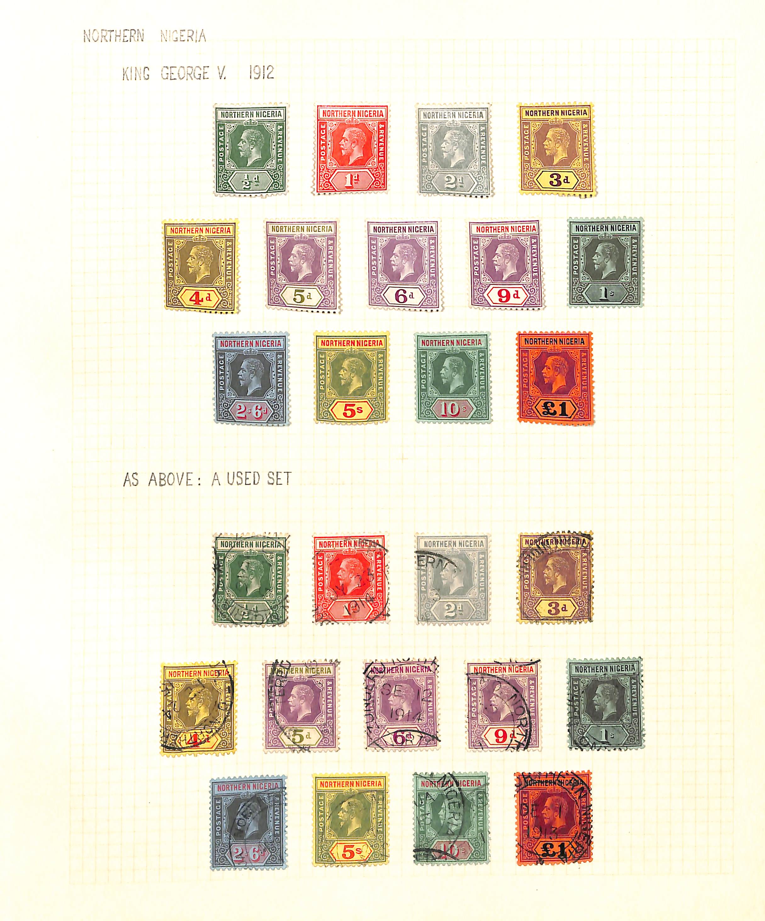 1912 KGV ½d - £1 Sets mint and used. S.G. 40/52, £600. (26).