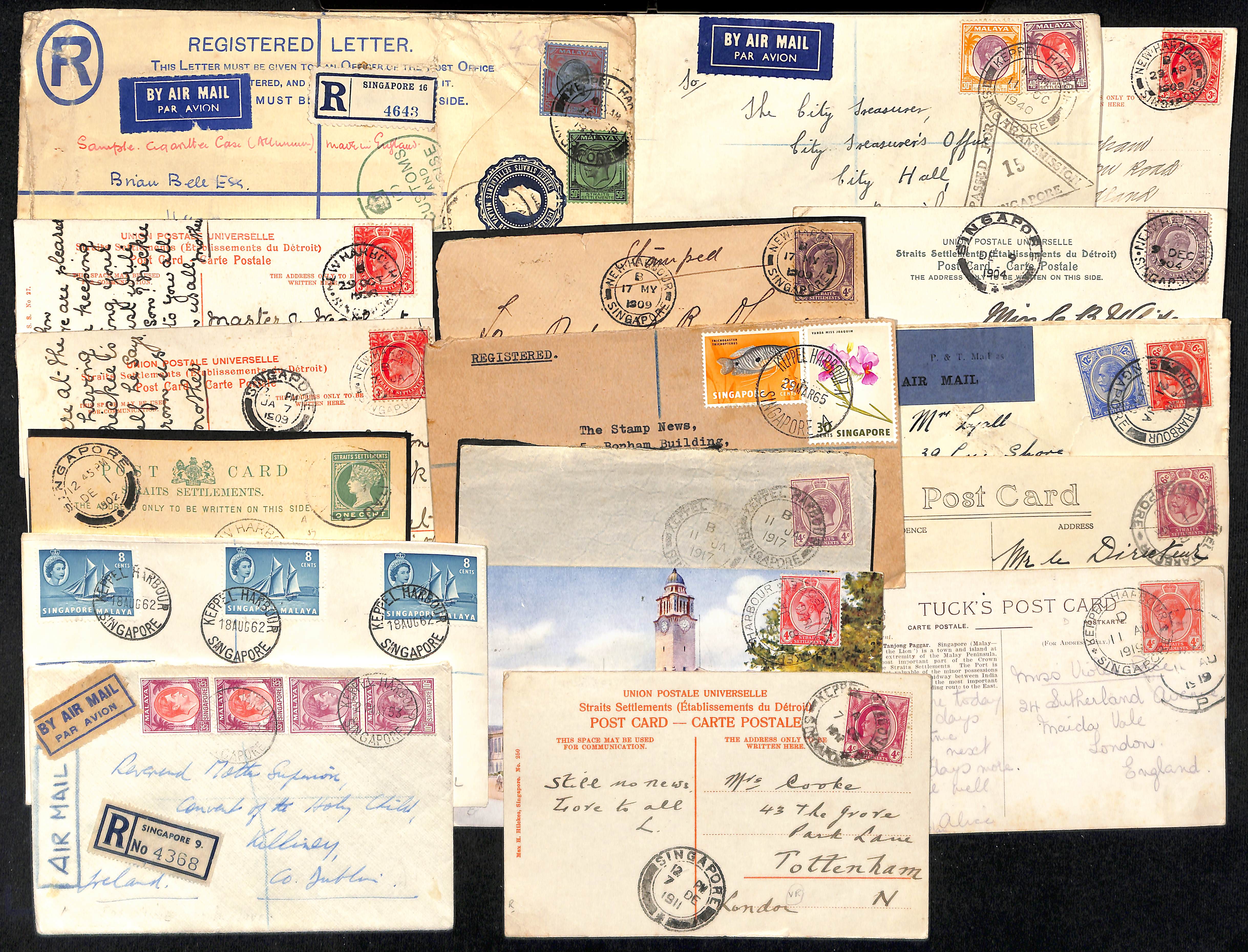 Keppel Harbour/New Harbour. 1902-65 Covers and cards, cancels of New Harbour (6) or Keppel