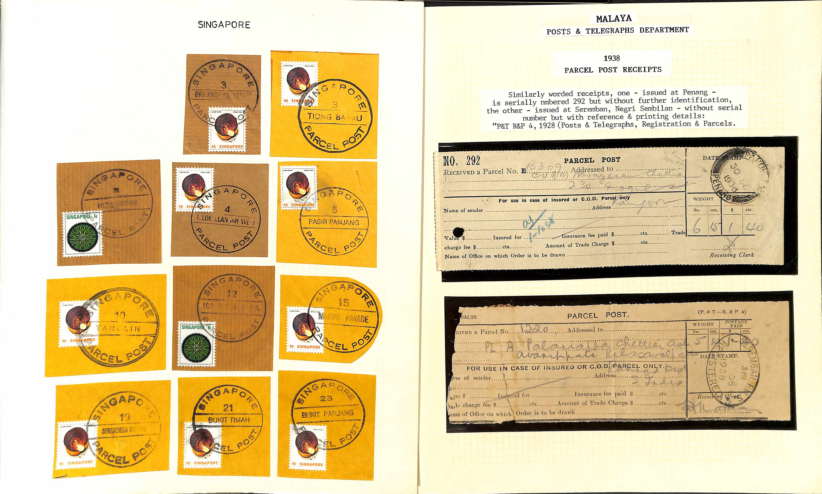 Parcel Post. c.1900-80 Parcel labels, pieces cut from parcels, receipts, customs forms, parcel - Image 4 of 5