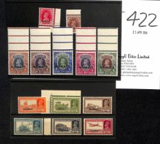 Kuwait. 1939 ½a - 15r Set of thirteen unmounted mint, 15r inverted watermark, nine marginal (