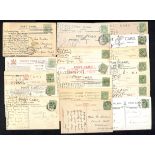 1911-12 KEVII ½d on picture postcards, virtually all Harrison printings, various shades, including