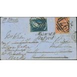 1859 (Mar 12) Cover to Melbourne franked 1859 perf 12 4d cancelled "97" with "FIERY CK P.G.F /