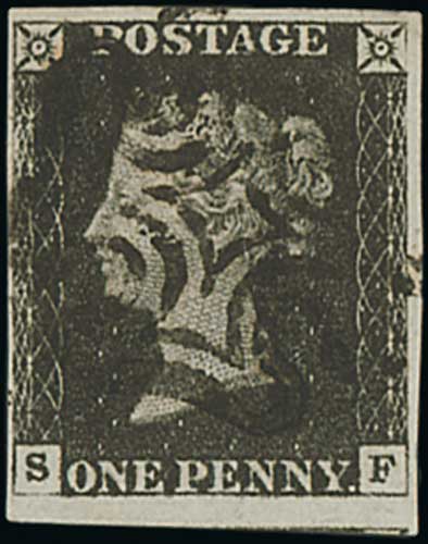 1840 1d Blacks, all plate 6, IL, QE (state 2) and SF all used with black Maltese Crosses, QE with - Image 3 of 3