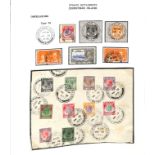 1937-38 Pieces (4) and stamps (3) with "CHRISTMAS ISLAND" c.d.s type D7, one large piece with KGV