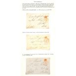 O Code Forgeries. 1802-40 Fronts with forged "O" code Free datestamps (8), two with datestamps