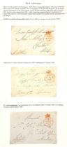 O Code Forgeries. 1802-40 Fronts with forged "O" code Free datestamps (8), two with datestamps