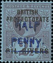 1893 (Dec) ½d on 2½d, Type 9 surcharge in blue, superb mint. S.G. 32, £425. Photo on Page 214.