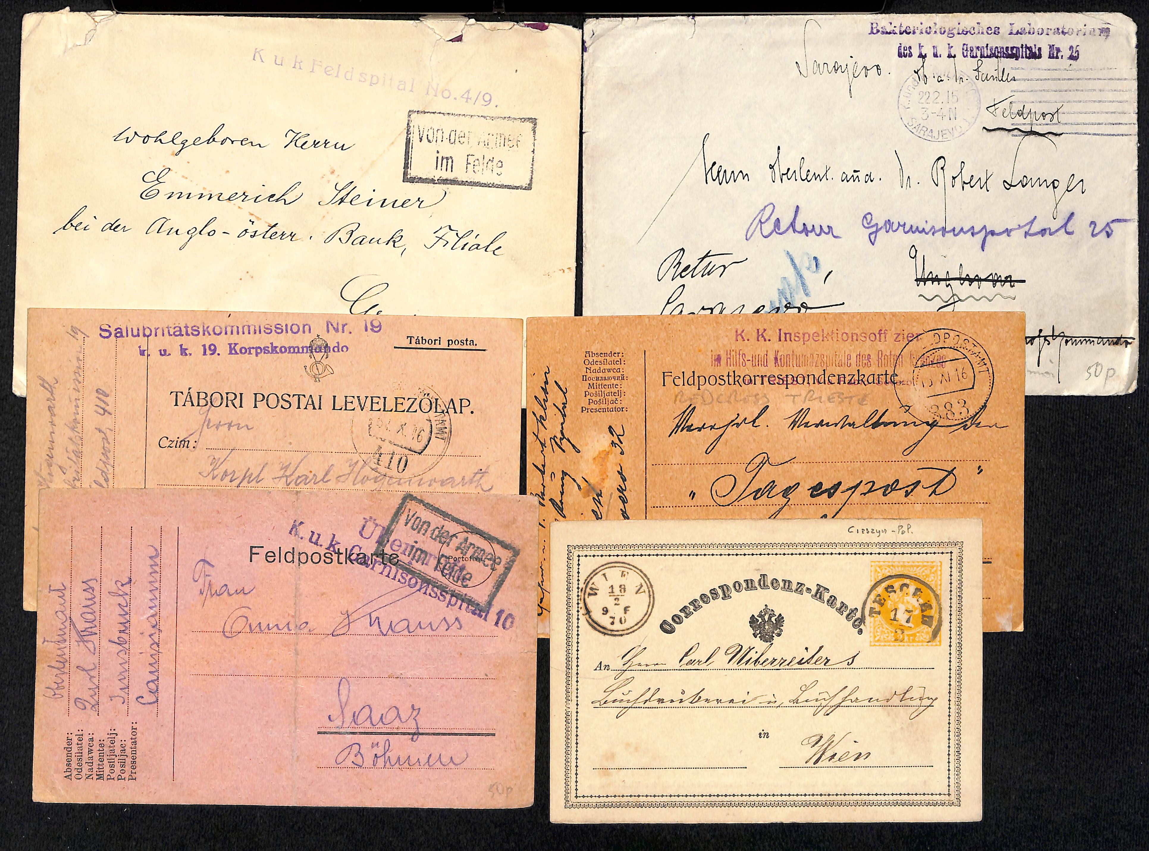 Austria. 1914-18 Covers and cards from soldiers in hospital in various parts of the Austro-Hungarian - Image 51 of 52