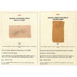 Central Provinces. c.1880 ½a Envelope and a cover franked ½a, both cancelled "N" in bars,