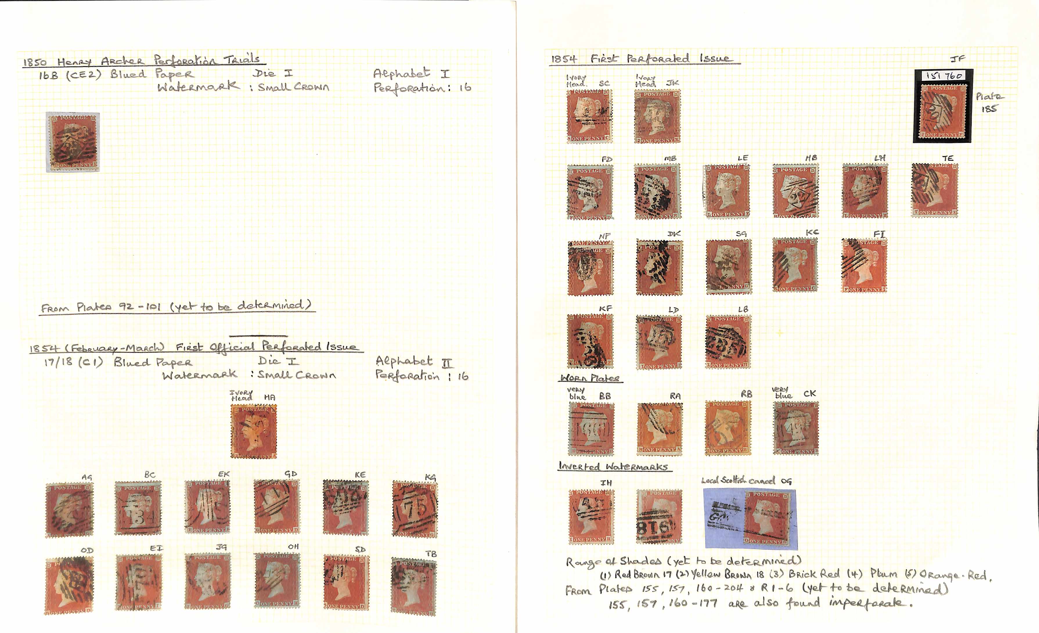 1841-79 Line Engraved issues, the used collection written up on pages including 1841 2d (62, five - Image 10 of 24