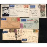 1933-36 Covers including 1933 Rangoon to Bangkok first flight, 1936 Rangoon to Hong Kong first