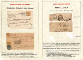 Bombay. 1860-1901 Covers with Bombay Postage Due or Bearing handstamps, the study of types with