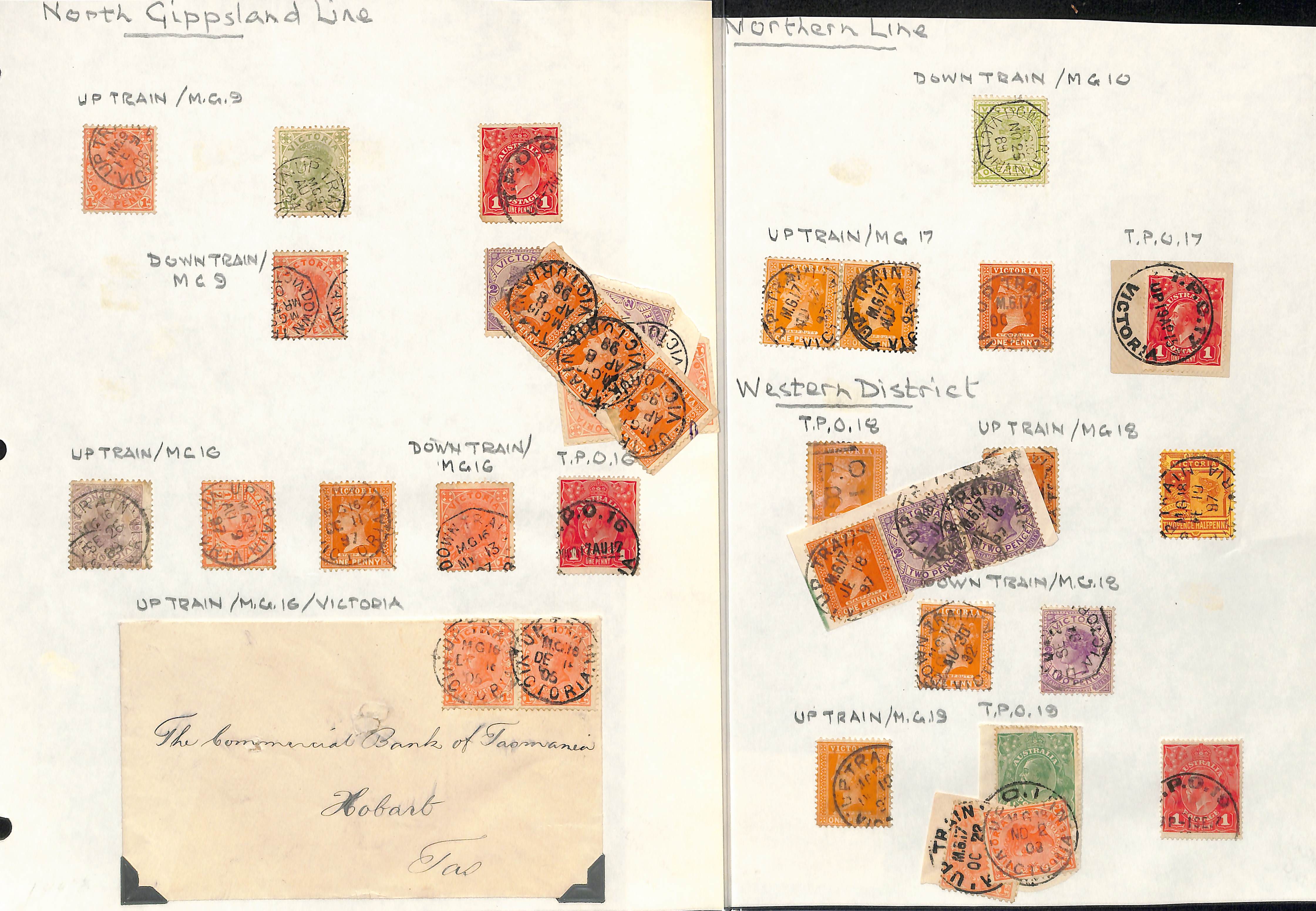 Victoria - T.P.Os. 1889-1907 Covers or cards (8), also stamps and pieces (c.100) all with T.P.O - Image 4 of 5