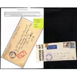 Censorship. c.1940 Stampless O.A.S cover to USA with "British-American Ambulance Corps, Hiram B.D