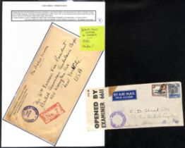 Censorship. c.1940 Stampless O.A.S cover to USA with "British-American Ambulance Corps, Hiram B.D