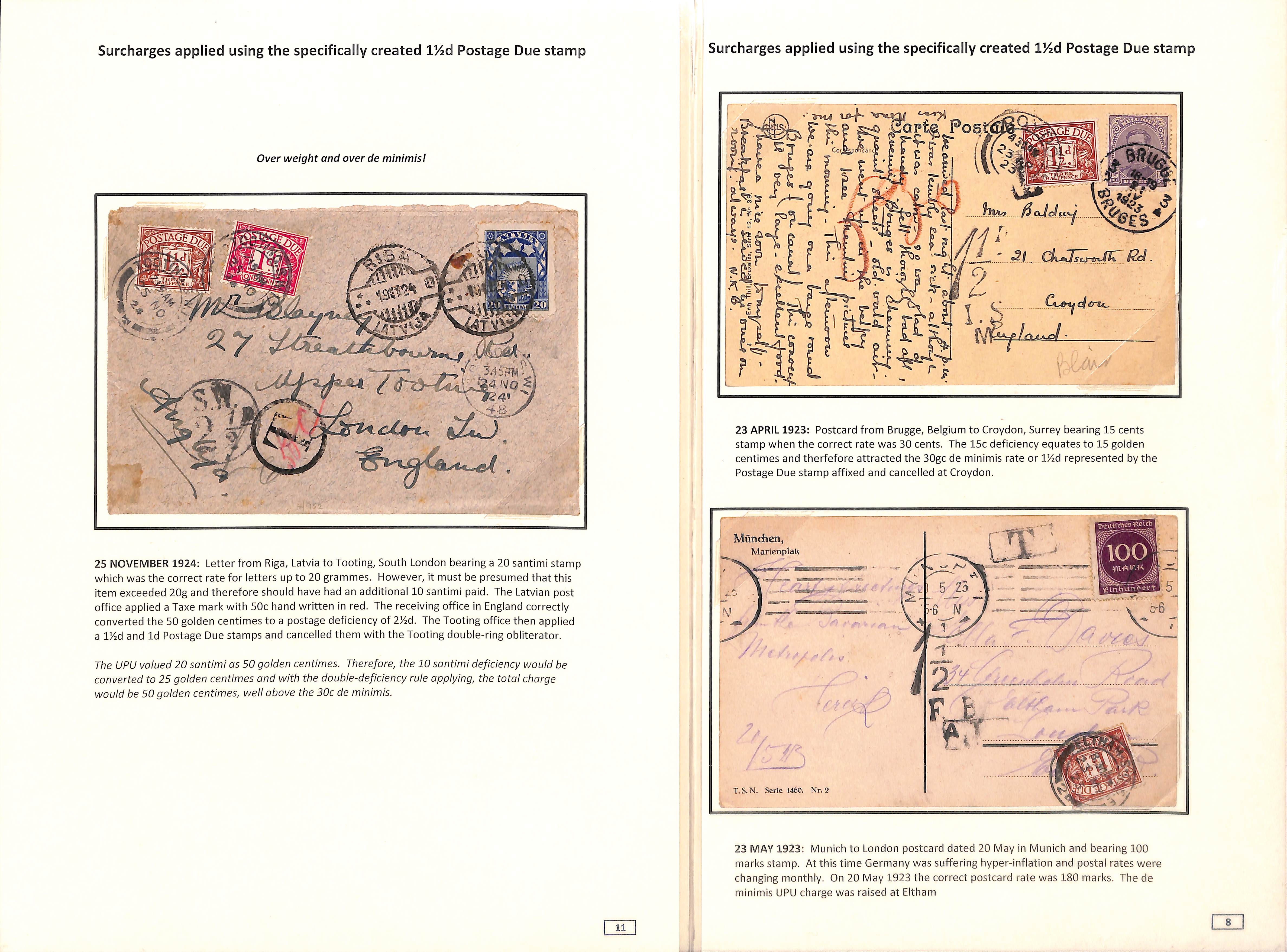 1½d Charges & Due Stamps. 1921-36 Covers and cards with 1½d charges or showing the use of the 1½d - Image 6 of 10